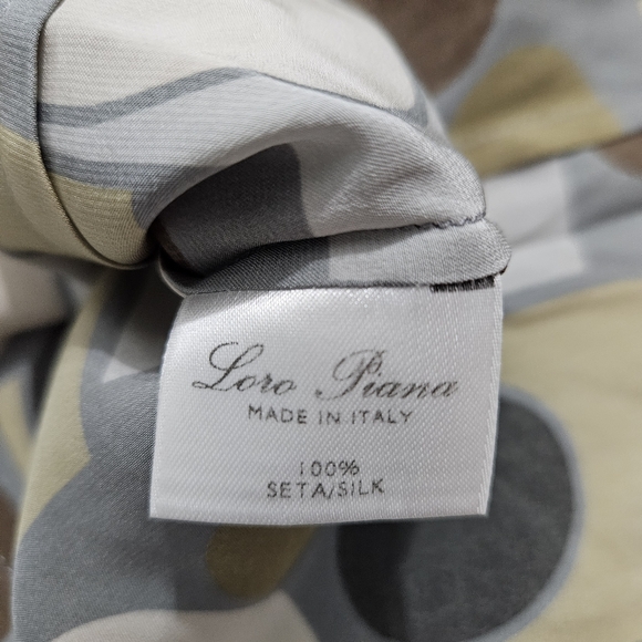 Loro Piana 100% Silk Geometric Print Quiet Luxury 40 Made in Italy Retro Chic - Picture 11 of 15